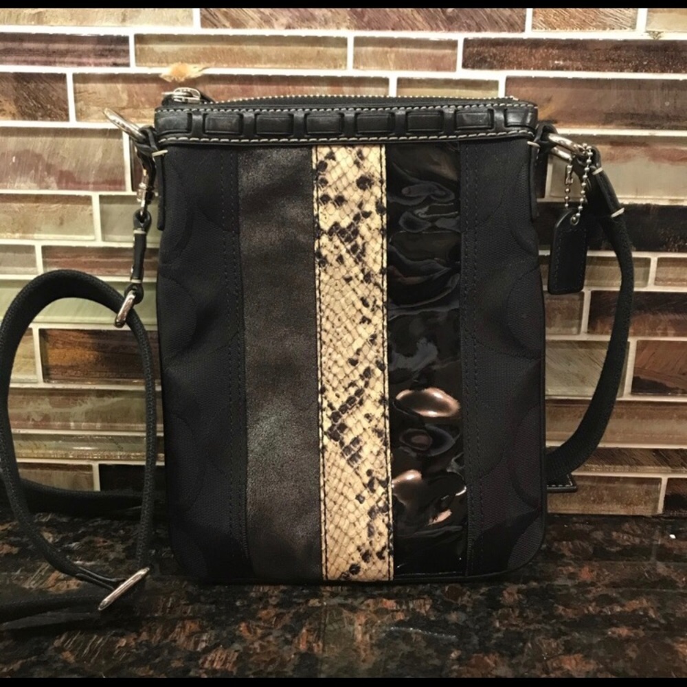 Authentic Coach Mixed Texture Crossbody Bag